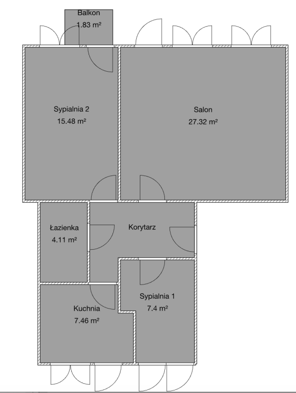 62 m² w centrum Ostrołęki - parter, balkon, własna aranżacja