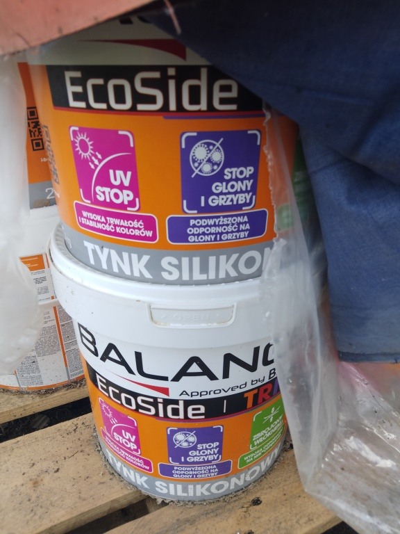 Sprzedam tynk silikonowy biały Ecoside wiadro 25kg, 12 sztuk
