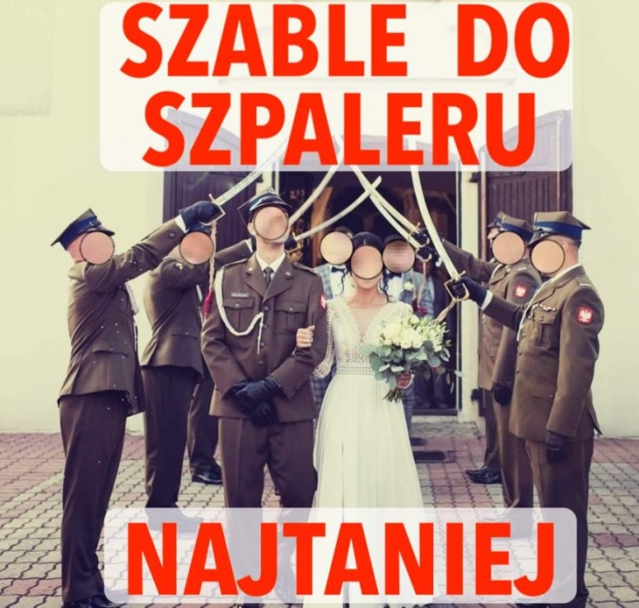 Szable do ślubu, szable do szpaleru, wynajem szabli, temblaki biało-czerwone, NAJTANIEJ