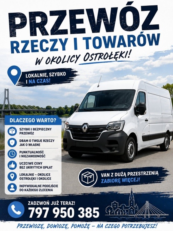 Przewóz rzeczy i towarów – Ostrołęka i okolice | Szybko, tanio, bezpiecznie