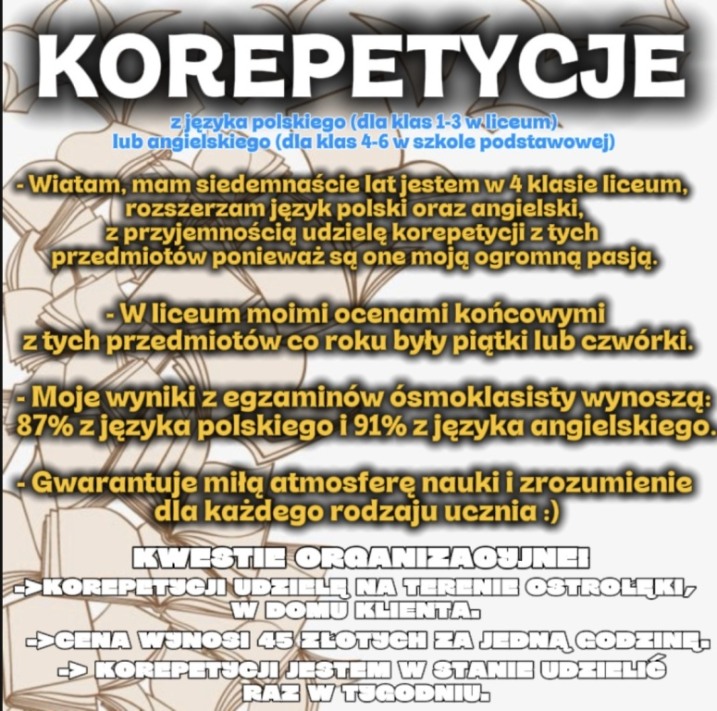 Korepetycje z języka polskiego i angielskiego