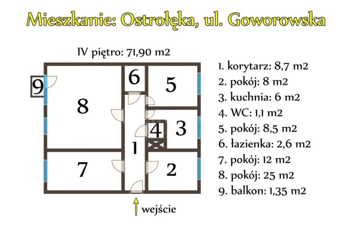 Ostrołęka, Goworowska: 4 pokoje w świetnym punkcie