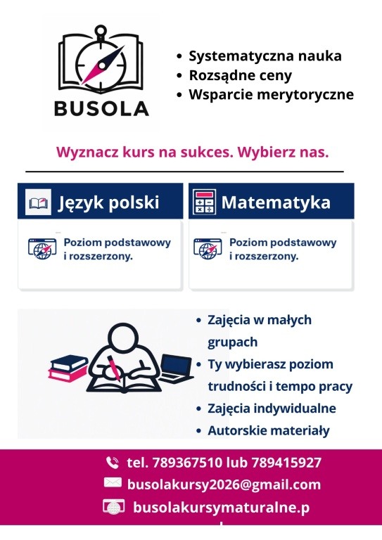 Kursy maturalne online z języka polskiego i matematyki.