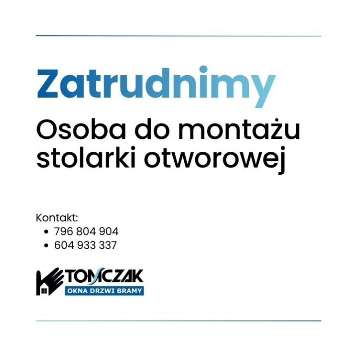 Monter stolarki okiennej, drzwiowej i bramowej
