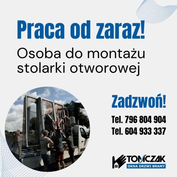 POSZUKUJEMY OSOBY DO MONTAŻU OKIEN I DRZWI