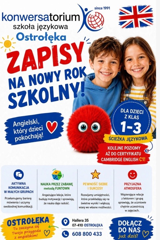 Kursy angielskiego w SJO KONWERSATORIUM w Ostrołęce