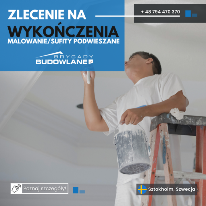 Prace wykończeniowe od zaraz - Szwecja
