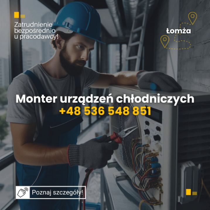 Monter urządzeń chłodniczych/Automatyk - Łomża