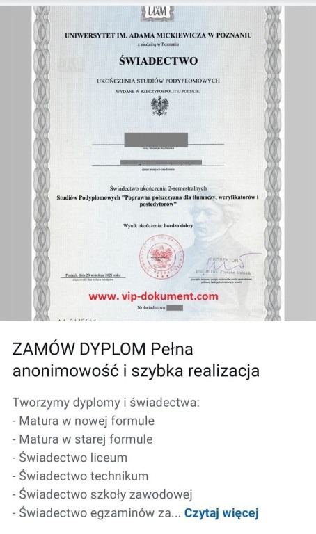 Oferujemy, średnie, mature, licencjat, magistra, inżyniera