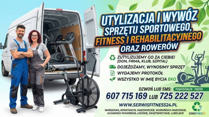 Utylizacja wywóz sprzętu sportowego fitness i rehabilitacyjnego oraz rowerów każdego typu
