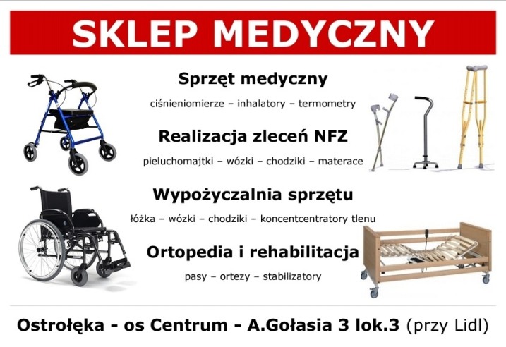 SKLEP MEDYCZNY Ostrołęka os Centrum ul. A.Gołasia 3 (przy Lidlu)