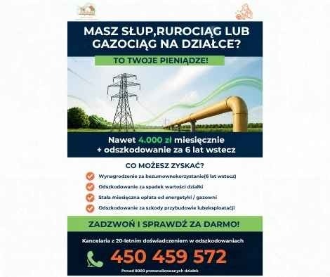 Słup, gazociąg na działce?