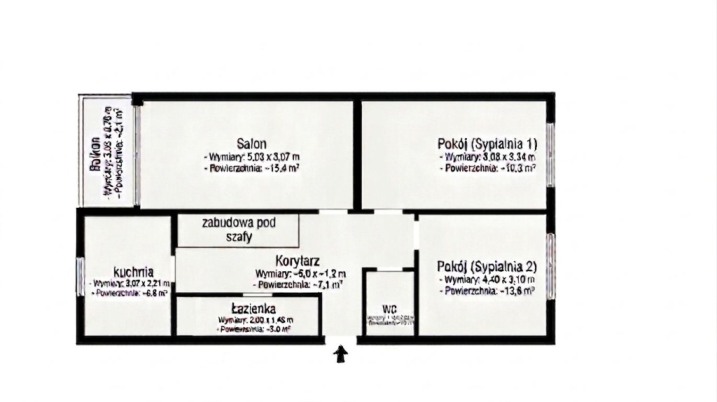 Mieszkanie 3-pokojowe, 59,86 m² | ul. Celulozowa