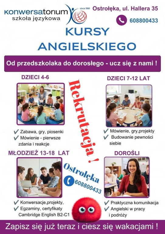 Angielski, Niemiecki w SJO KONWERSATORIUM w Ostrołęce