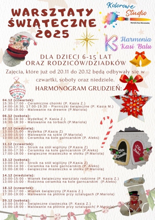 WARSZTATY ŚWIĄTECZNE 2025 w Kolorowym Studiu
