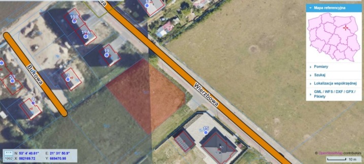 DZIAŁKA BUDOWLANA OLSZEWO - BORKI 10a UL. WIERZBOWA