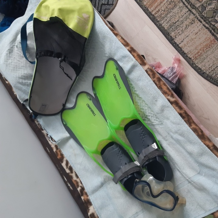 Płetwy do nurkowania Tribord + gogle i torba do transportu