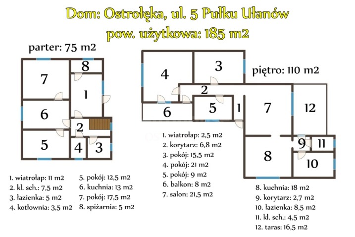 Ostrołęka: dom z 2 garażami na dużej działce