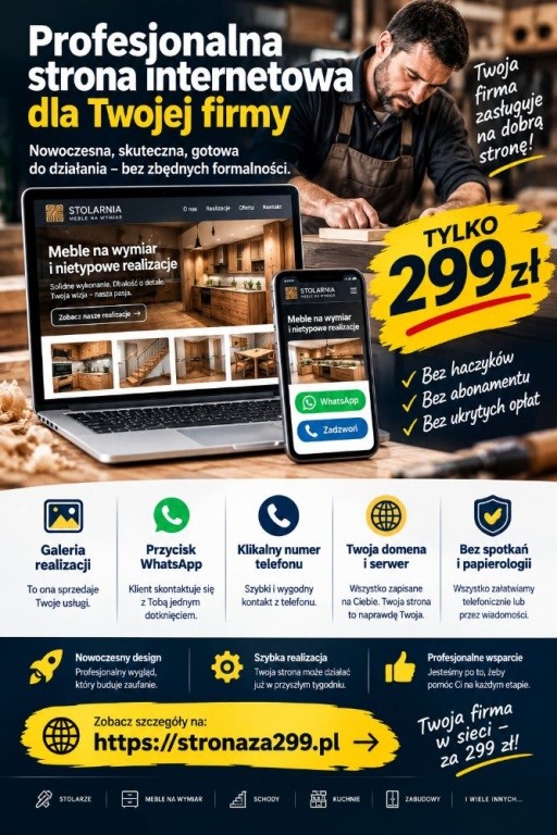 Strony internetowe , 299 zł, kompletna strona