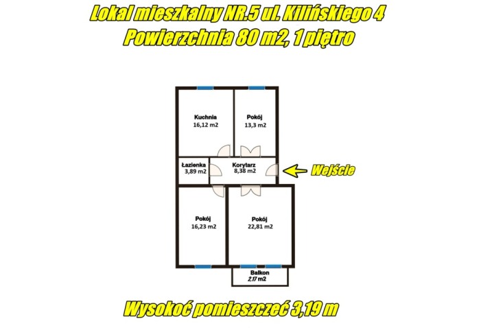 Nowa Starówka - mieszkanie 80 m2 - I p. Kilińskiego
