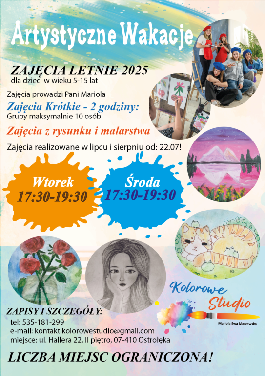 Kolorowe Studio zaprasza dzieci na Artystyczne Wakacje