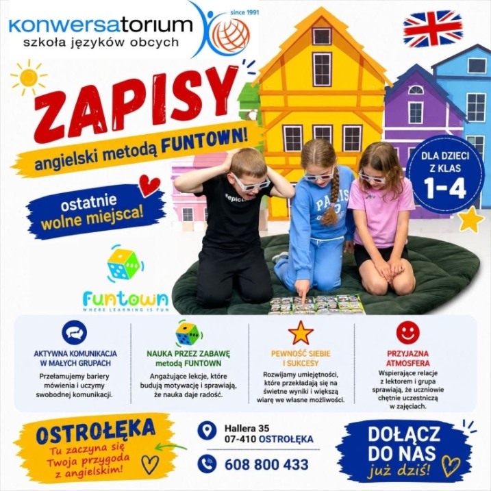 Kursy angielskiego w SJO KONWERSATORIUM w Ostrołęce