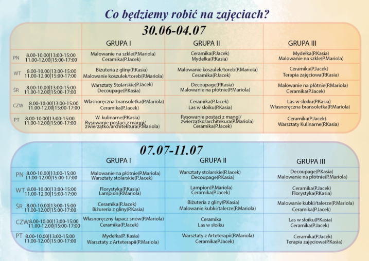 PÓŁKOLONIE ARTYSTYCZNE – WAKACJE 2025