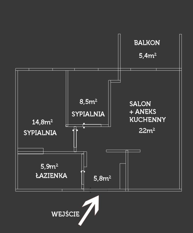 Mieszkanie Agromasz 58 mkw + balkon Stan deweloperski