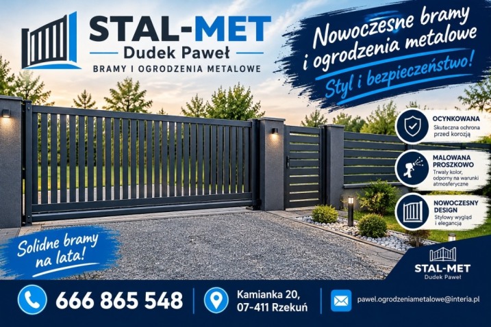 Nowoczesne bramy i ogrodzenia metalowe Stal-Met