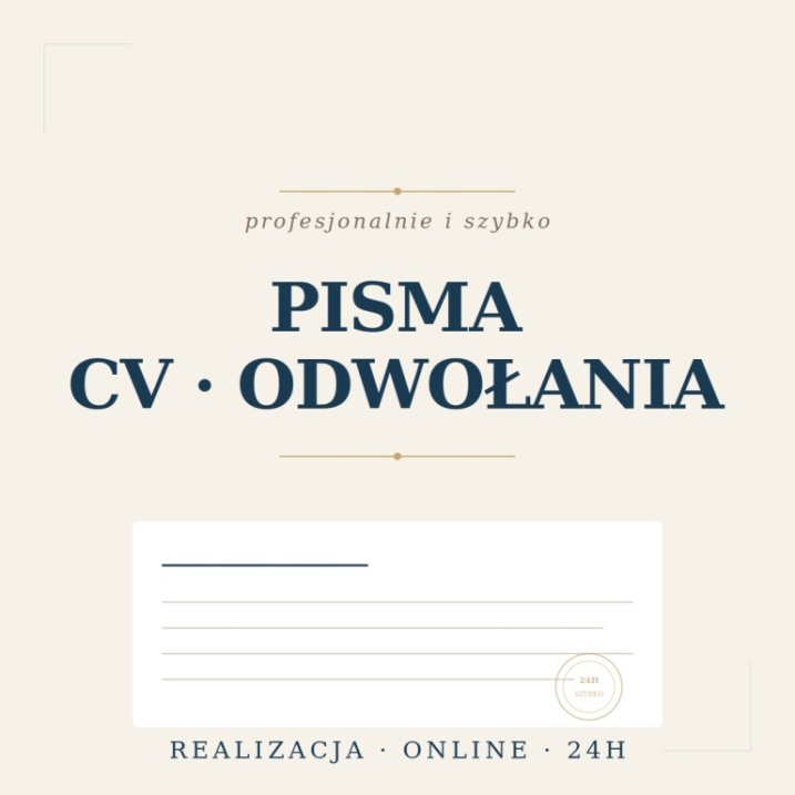 CV, odwołanie do ZUS, pismo do urzędu - realizacja 24h